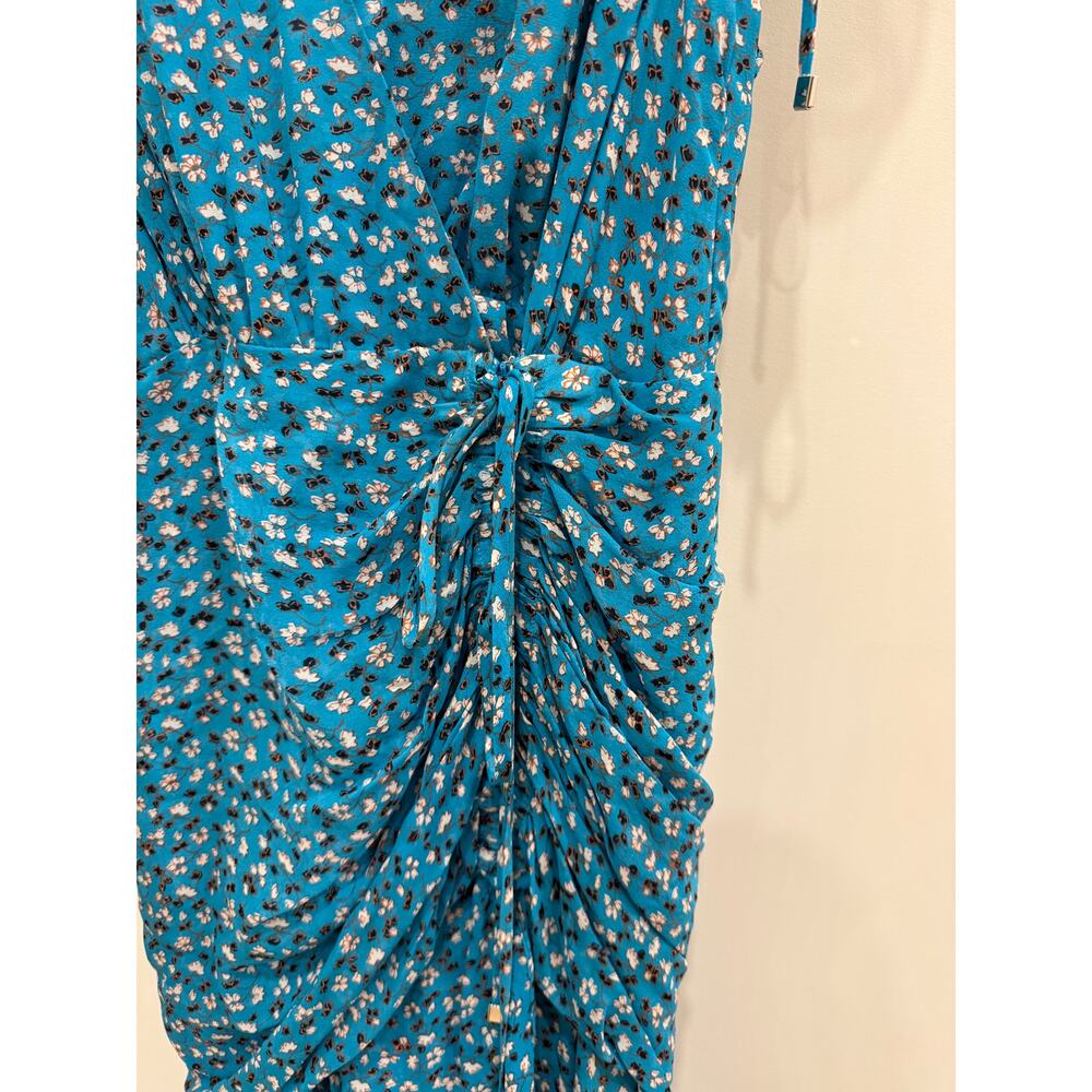 Veronica Beard Samara Floral Print Silk Ruched Maxi Dress  - US 2 - Picture 6 of 8